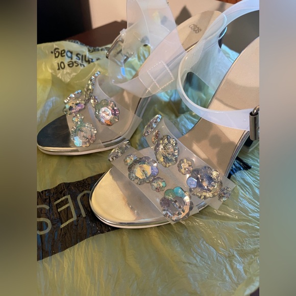 Asos Clear Heels with Flower Detailing US6 - Picture 3 of 8